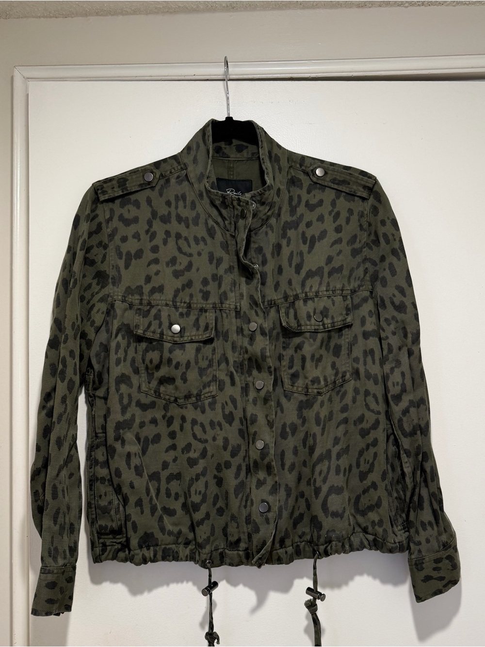 Rails Olive Green Leopard-Print Utility Jacket
